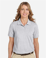 Harriton M265W Ladies' 5.6 oz. Easy Blend Polo #color_GREY HEATHER