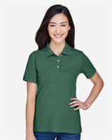 Harriton M265W Ladies' 5.6 oz. Easy Blend Polo #color_HUNTER