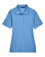 Harriton M265W Ladies' 5.6 oz. Easy Blend Polo #color_LT COLLEGE BLUE