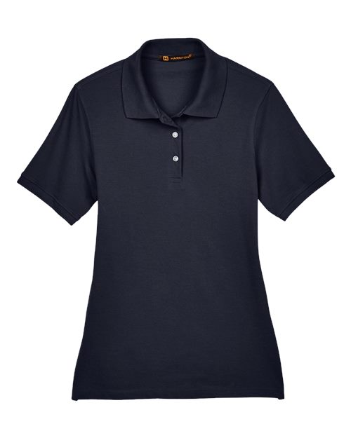 Harriton M265W Ladies' 5.6 oz. Easy Blend Polo #color_NAVY