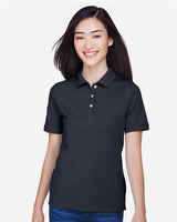 Harriton M265W Ladies' 5.6 oz. Easy Blend Polo #color_NAVY