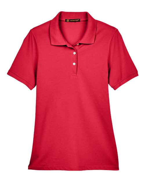Harriton M265W Ladies' 5.6 oz. Easy Blend Polo #color_RED
