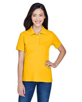 Harriton M265W Ladies' 5.6 oz. Easy Blend Polo #color_SUNRAY YELLOW