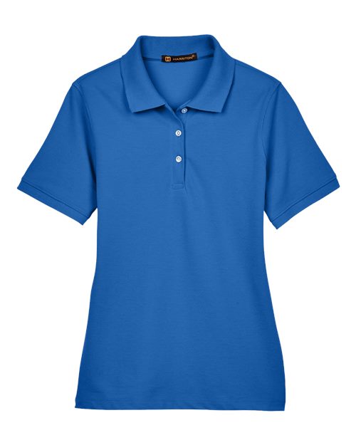 Harriton M265W Ladies' 5.6 oz. Easy Blend Polo #color_TRUE ROYAL