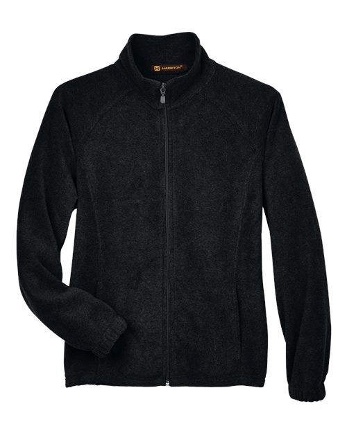 Harriton M990W Ladies' 8 oz. Full-Zip Fleece #color_BLACK