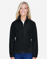 Harriton M990W Ladies' 8 oz. Full-Zip Fleece #color_BLACK