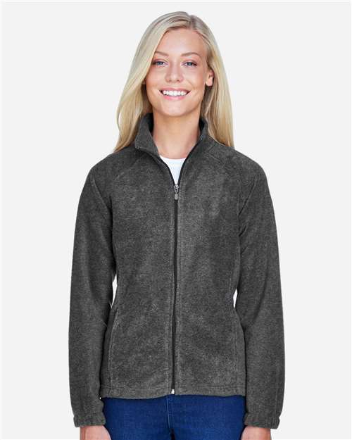 Harriton M990W Ladies' 8 oz. Full-Zip Fleece #color_CHARCOAL