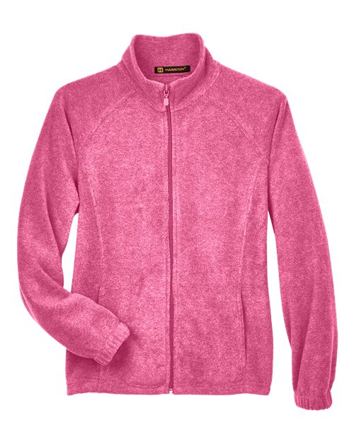 Harriton M990W Ladies' 8 oz. Full-Zip Fleece #color_CHARITY PINK