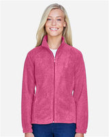 Harriton M990W Ladies' 8 oz. Full-Zip Fleece #color_CHARITY PINK