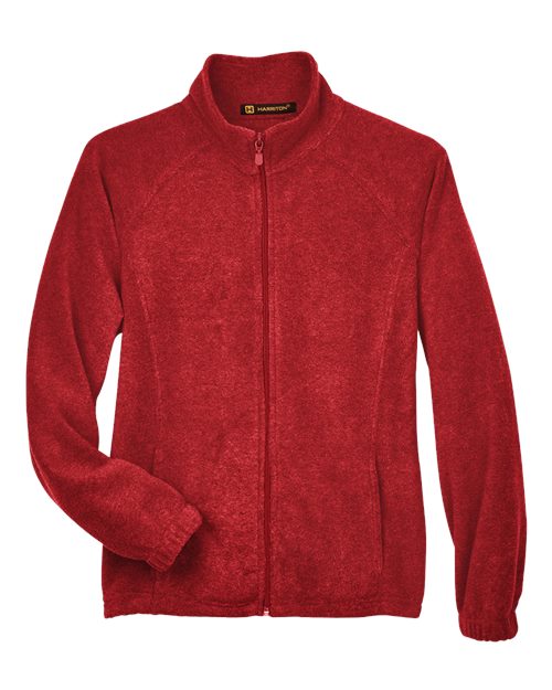 Harriton M990W Ladies' 8 oz. Full-Zip Fleece #color_RED