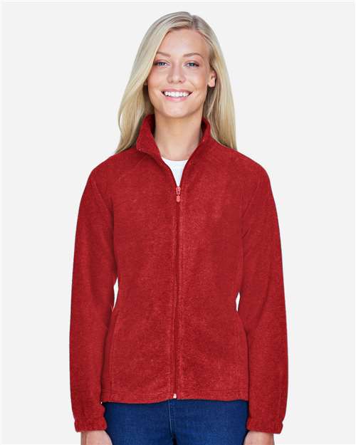 Harriton M990W Ladies' 8 oz. Full-Zip Fleece #color_RED