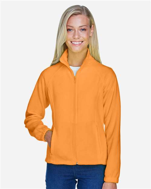 Harriton M990W Ladies' 8 oz. Full-Zip Fleece #color_SAFETY ORANGE