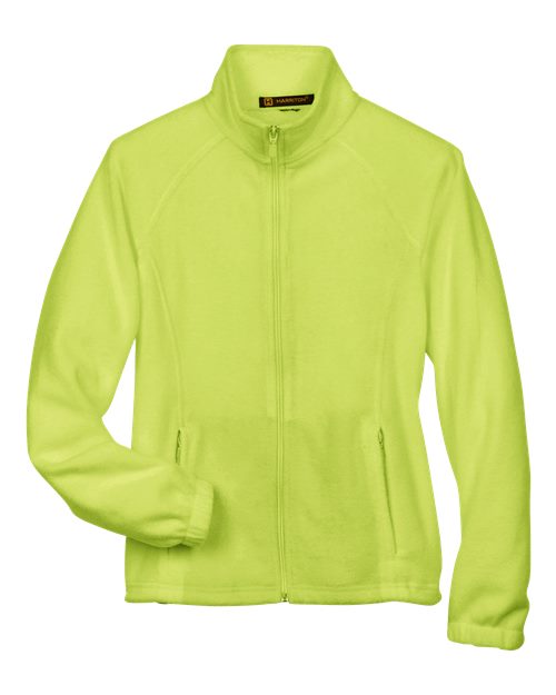 Harriton M990W Ladies' 8 oz. Full-Zip Fleece #color_SAFETY YELLOW