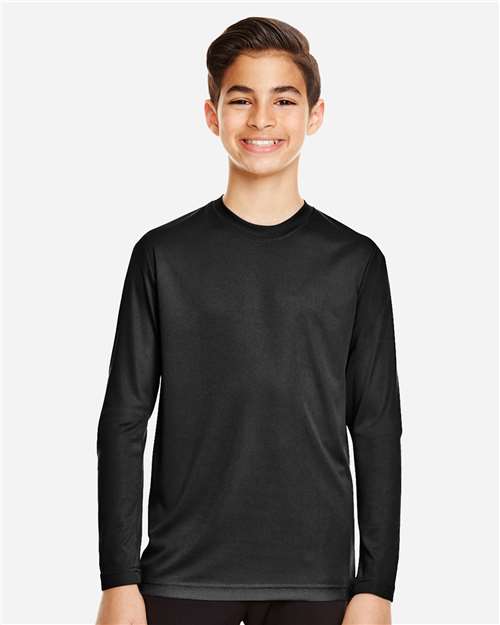 Team 365 TT11YL Youth Zone Performance Long-Sleeve T-Shirt #color_BLACK