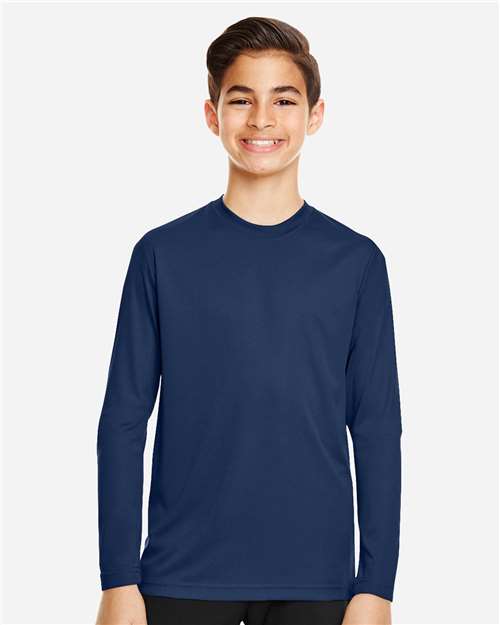 Team 365 TT11YL Youth Zone Performance Long-Sleeve T-Shirt #color_SPORT DARK NAVY