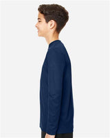 Team 365 TT11YL Youth Zone Performance Long-Sleeve T-Shirt #color_SPORT DARK NAVY