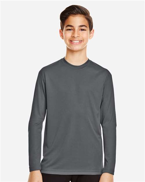 Team 365 TT11YL Youth Zone Performance Long-Sleeve T-Shirt #color_SPORT GRAPHITE