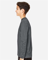 Team 365 TT11YL Youth Zone Performance Long-Sleeve T-Shirt #color_SPORT GRAPHITE
