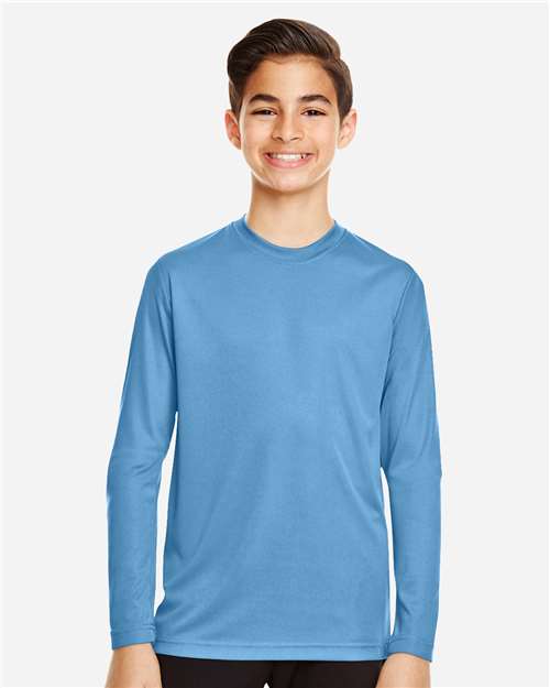 Team 365 TT11YL Youth Zone Performance Long-Sleeve T-Shirt #color_SPORT LIGHT BLUE