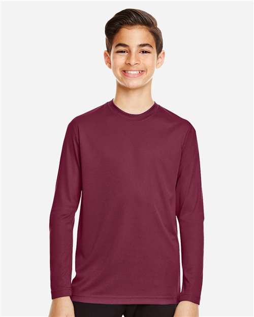 Team 365 TT11YL Youth Zone Performance Long-Sleeve T-Shirt #color_SPORT MAROON