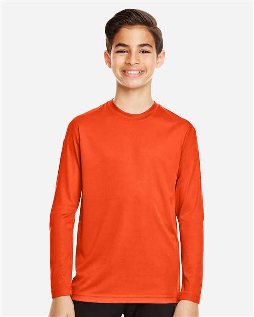 Team 365 TT11YL Youth Zone Performance Long-Sleeve T-Shirt #color_SPORT ORANGE