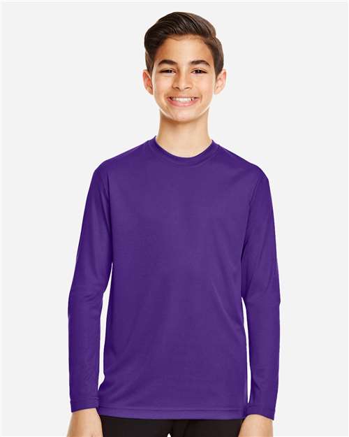 Team 365 TT11YL Youth Zone Performance Long-Sleeve T-Shirt #color_SPORT PURPLE