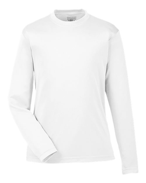 Team 365 TT11YL Youth Zone Performance Long-Sleeve T-Shirt #color_WHITE