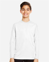 Team 365 TT11YL Youth Zone Performance Long-Sleeve T-Shirt #color_WHITE