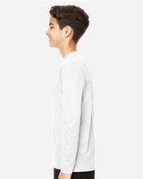 Team 365 TT11YL Youth Zone Performance Long-Sleeve T-Shirt #color_WHITE