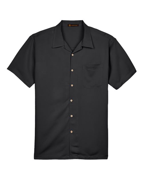 Harriton M570 Men's Bahama Cord Camp Shirt #color_BLACK