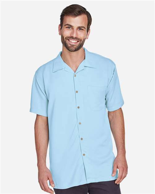Harriton M570 Men's Bahama Cord Camp Shirt #color_CLOUD BLUE