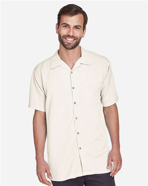 Harriton M570 Men's Bahama Cord Camp Shirt #color_CREME
