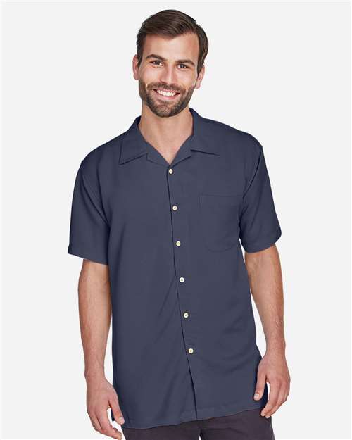 Harriton M570 Men's Bahama Cord Camp Shirt #color_NAVY