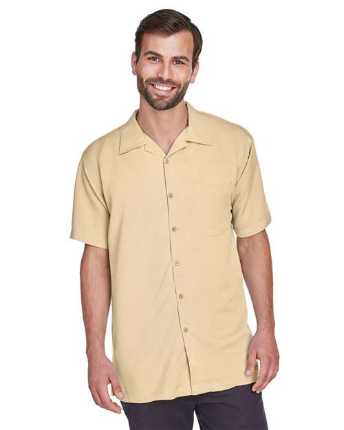 Harriton M570 Men's Bahama Cord Camp Shirt #color_SAND