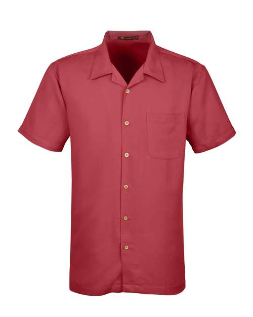 Harriton M570 Men's Bahama Cord Camp Shirt #color_TILE RED