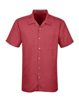 Harriton M570 Men's Bahama Cord Camp Shirt #color_TILE RED