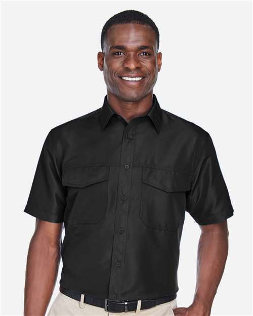 Harriton M580 Men's Key West Short-Sleeve Performance Staff Shirt #color_BLACK