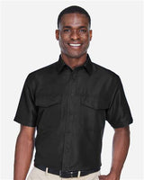 Harriton M580 Men's Key West Short-Sleeve Performance Staff Shirt #color_BLACK
