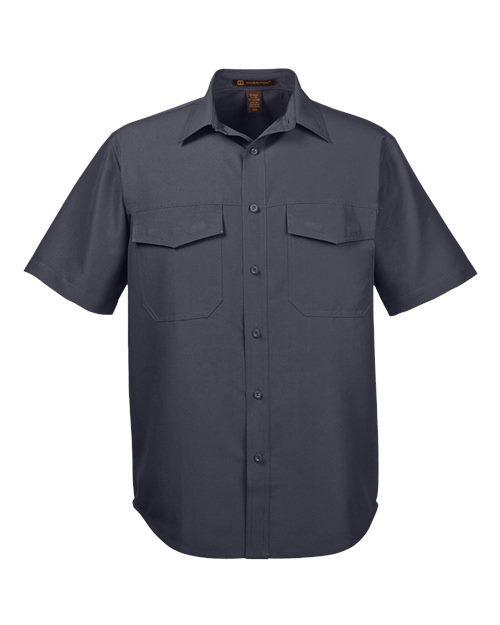 Harriton M580 Men's Key West Short-Sleeve Performance Staff Shirt #color_DARK CHARCOAL