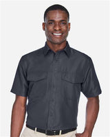 Harriton M580 Men's Key West Short-Sleeve Performance Staff Shirt #color_DARK CHARCOAL