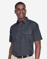 Harriton M580 Men's Key West Short-Sleeve Performance Staff Shirt #color_DARK CHARCOAL