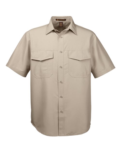 Harriton M580 Men's Key West Short-Sleeve Performance Staff Shirt #color_KHAKI