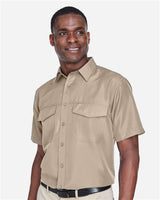 Harriton M580 Men's Key West Short-Sleeve Performance Staff Shirt #color_KHAKI