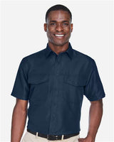 Harriton M580 Men's Key West Short-Sleeve Performance Staff Shirt #color_NAVY