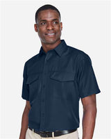 Harriton M580 Men's Key West Short-Sleeve Performance Staff Shirt #color_NAVY