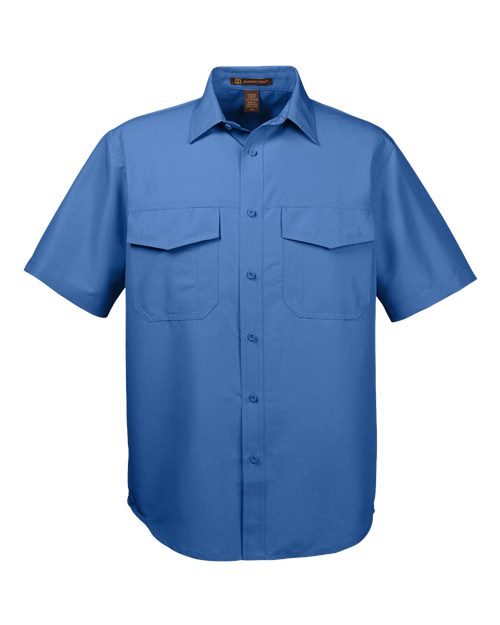 Harriton M580 Men's Key West Short-Sleeve Performance Staff Shirt #color_POOL BLUE