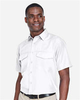 Harriton M580 Men's Key West Short-Sleeve Performance Staff Shirt #color_WHITE