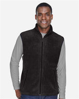 Harriton M985 Adult 8 oz. Fleece Vest #color_BLACK