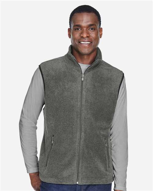 Harriton M985 Adult 8 oz. Fleece Vest #color_CHARCOAL