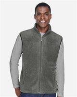 Harriton M985 Adult 8 oz. Fleece Vest #color_CHARCOAL